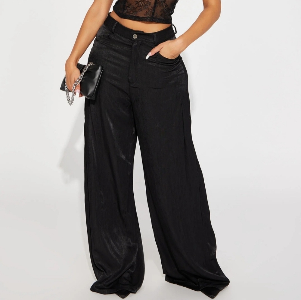 Wide Leg Satin Pants
